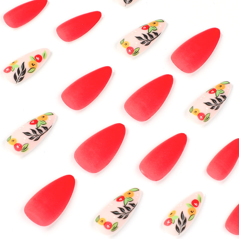 Artful nail extensions with colorful fruity decorations Kalsten