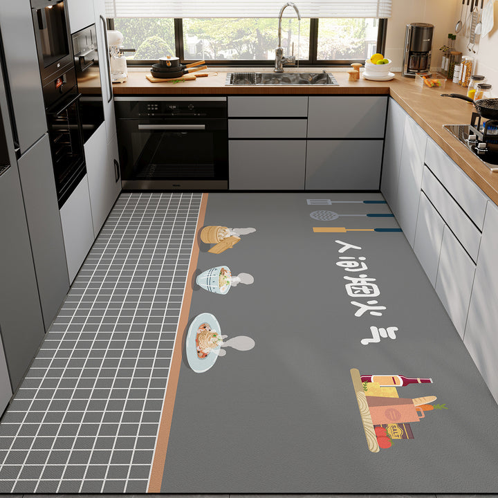 Floral Pattern Kitchen Mat
