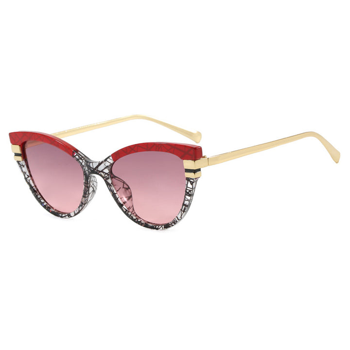 Ladies Cat-Eye Sunglasses with Elegant Metal Accents Kalsten