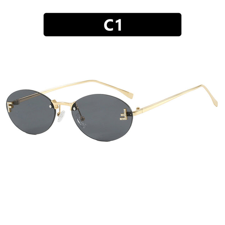 Women's fashionable sunglasses with elegant, round lenses and delicate metal frame Kalsten