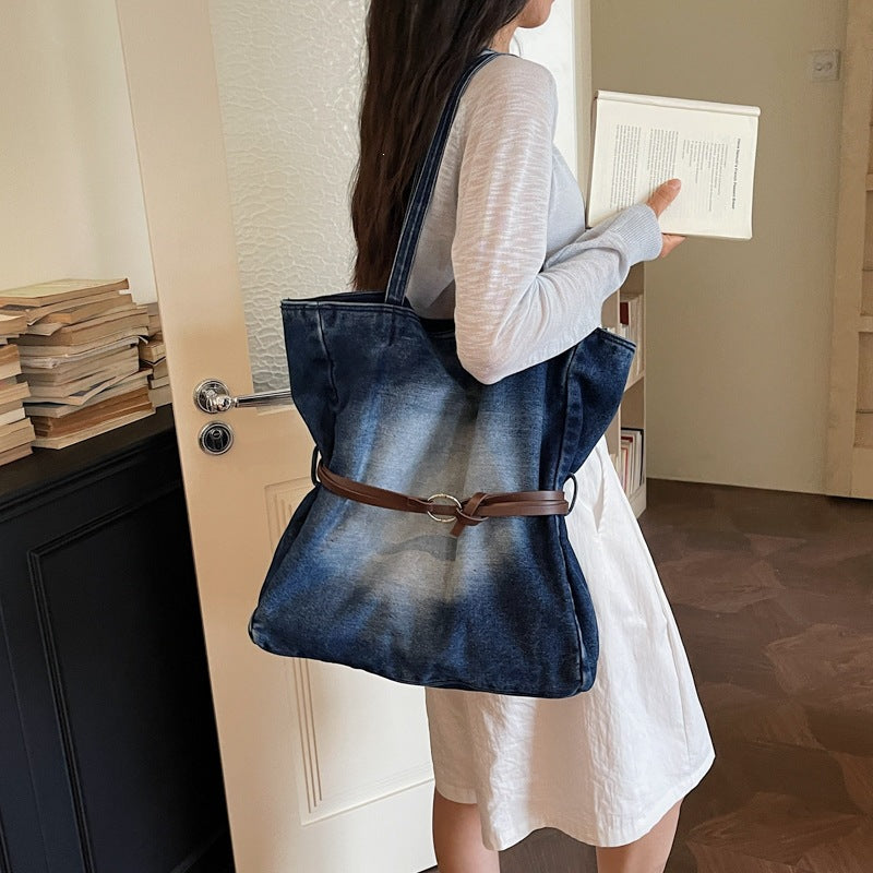 Spacious Denim Tote