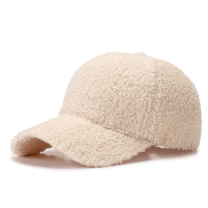 Sherpa Teddy Faux-Shearling Baseball Cap with Curved Brim and Adjustable Back Strap Kalsten