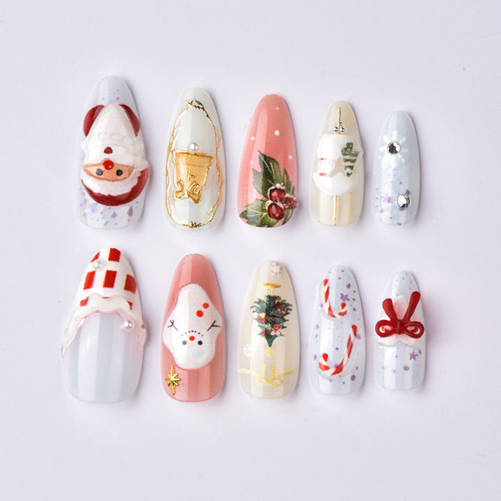 Festive artificial nails with Christmas designs Kalsten