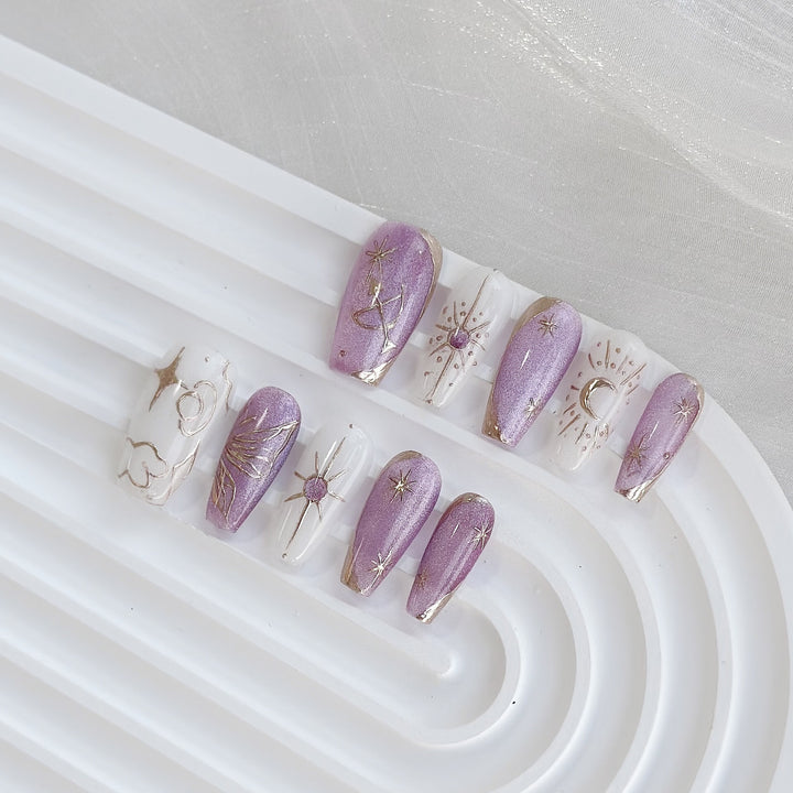 Celestial-Inspired Press-On Nail Art Set