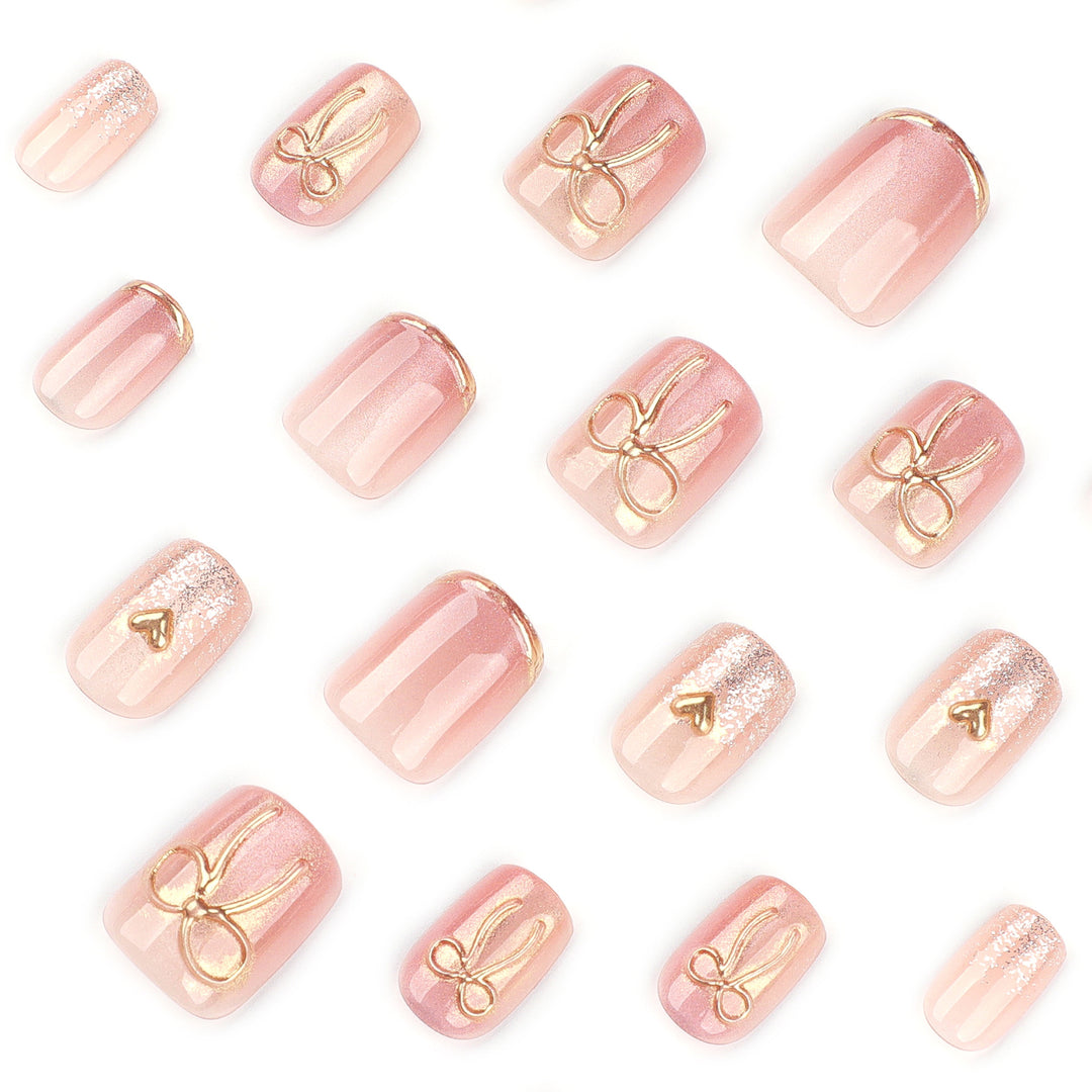 Glamorous acrylic nails with elegant gold design Kalsten