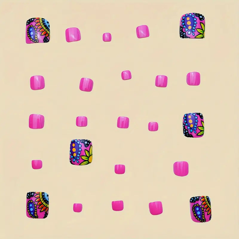 Artificial nail set with colorful mandala design Kalsten