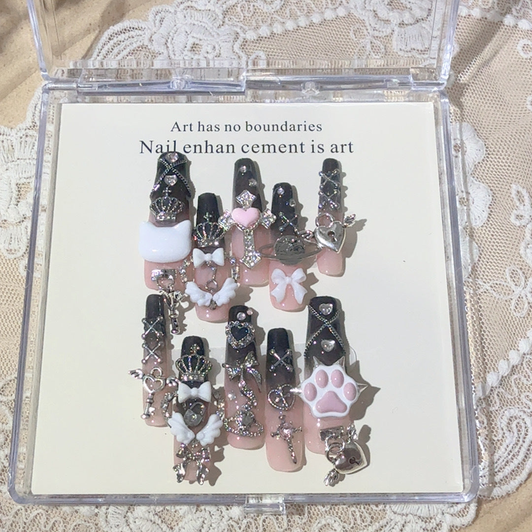 Decorative Rhinestone Press-On Nail Art Set