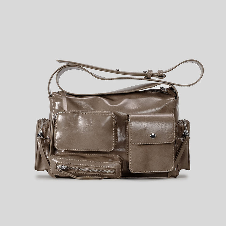 Multi-Pocket Contemporary Shoulder Bag