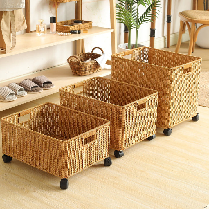 Rolling Woven Storage Basket Kalsten