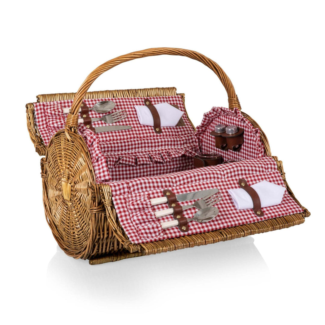 Women's picnic basket with integrated dish set and stylish gingham pattern Kalsten