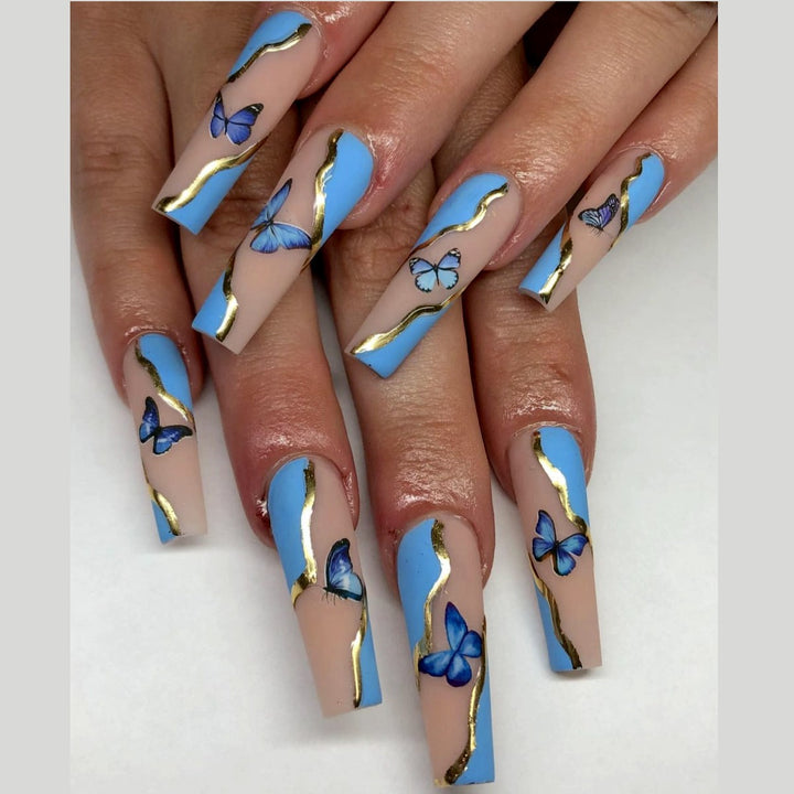 Artificial nails with creative floral designs Kalsten