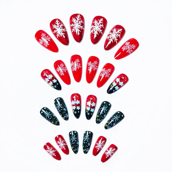 Artificial nails with festive snowflake and star motif Kalsten