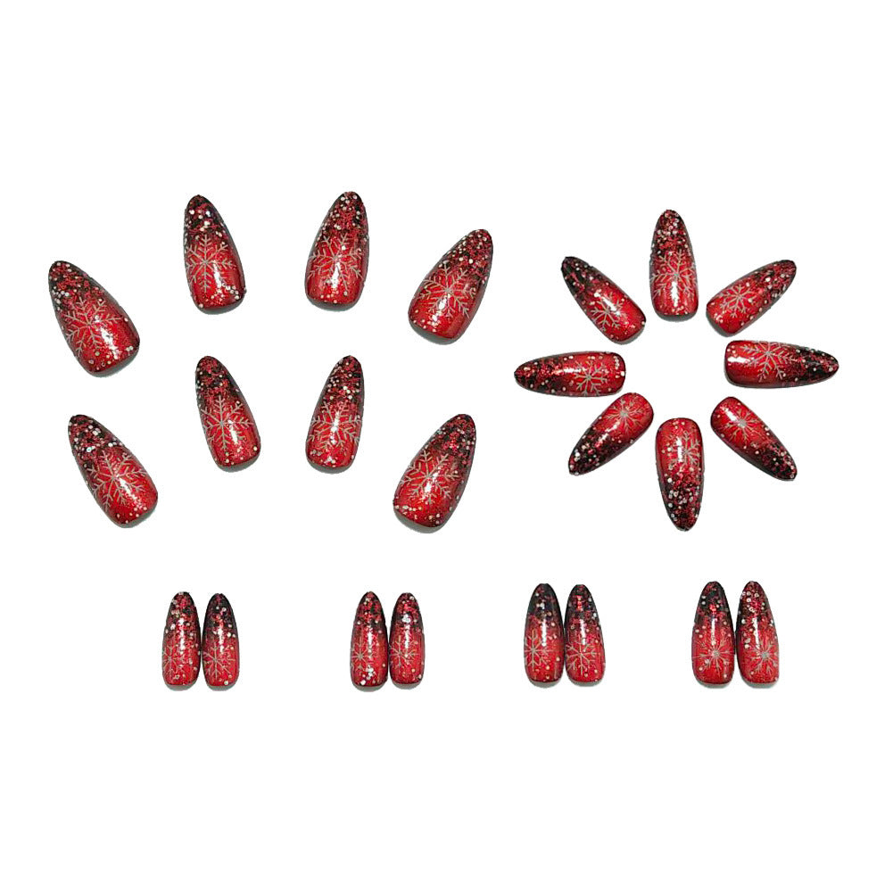 Glamorous artificial nails in winter snowflake design Kalsten