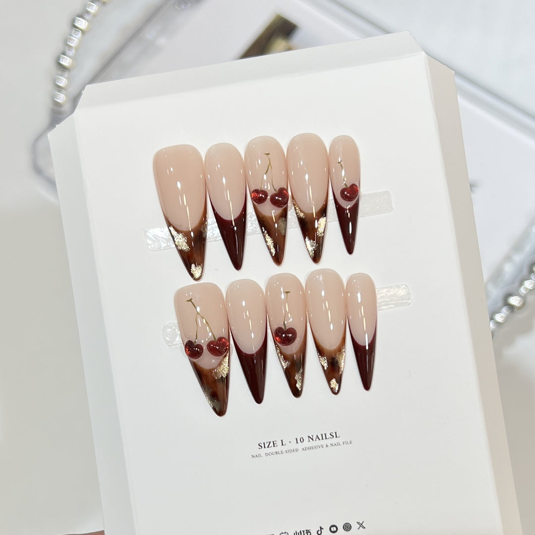 Artistic Floral Design Stiletto Press-On Nail Set Kalsten