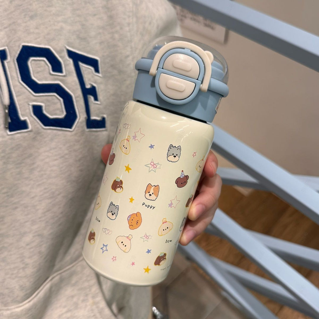 Ladies water bottle with cute animal motifs and safe closure system Kalsten