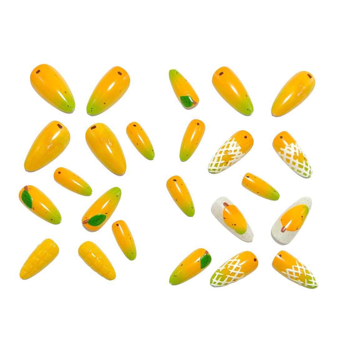 Artificial nails with fruity mango design Kalsten