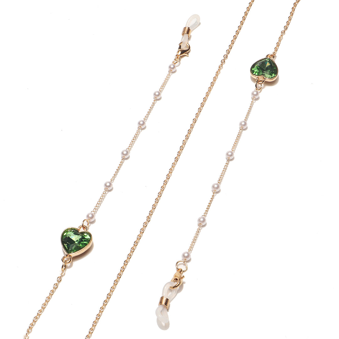 Heart-Shaped Crystal Eyewear Chain Kalsten