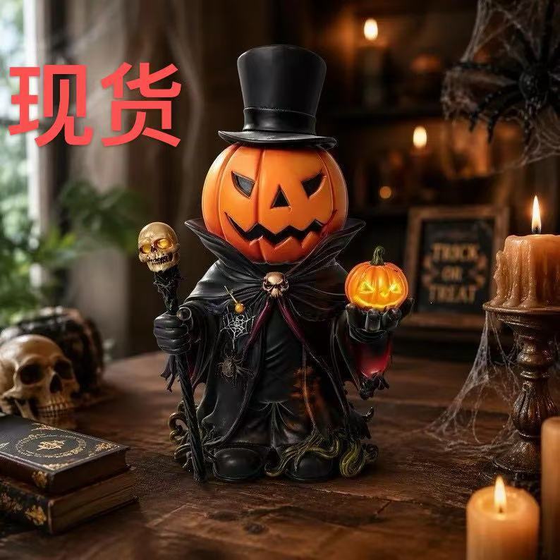Halloween-Themed Pumpkin Master Figurine Kalsten