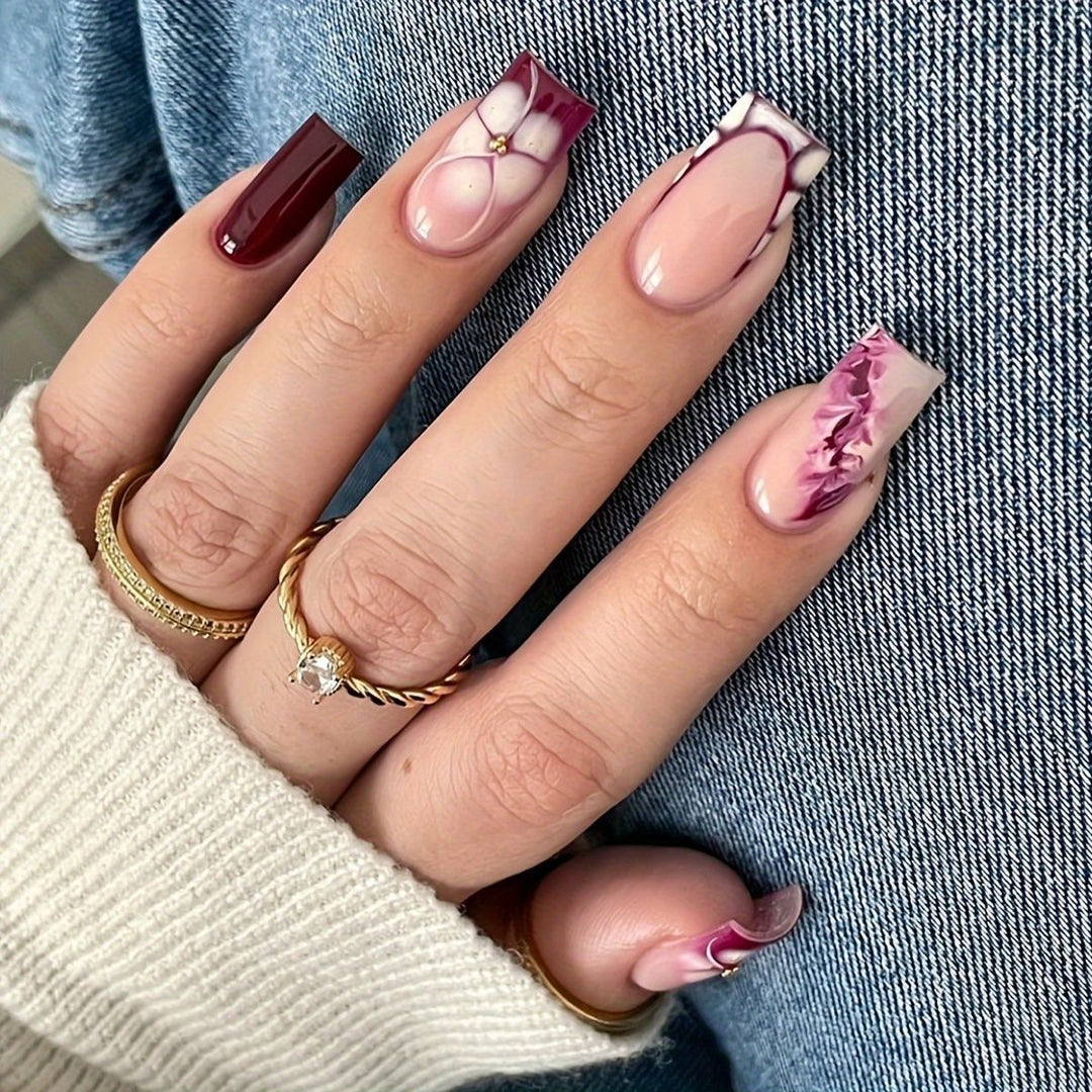 Floral Art Acrylic Nail Set Kalsten