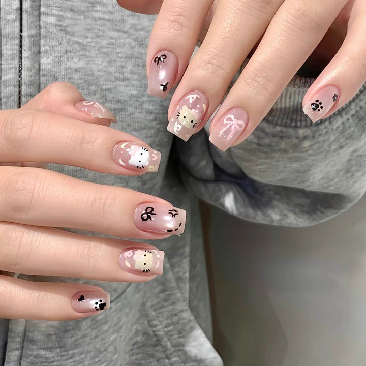Cute Bunny-Themed Press-On Nail Art Set Kalsten