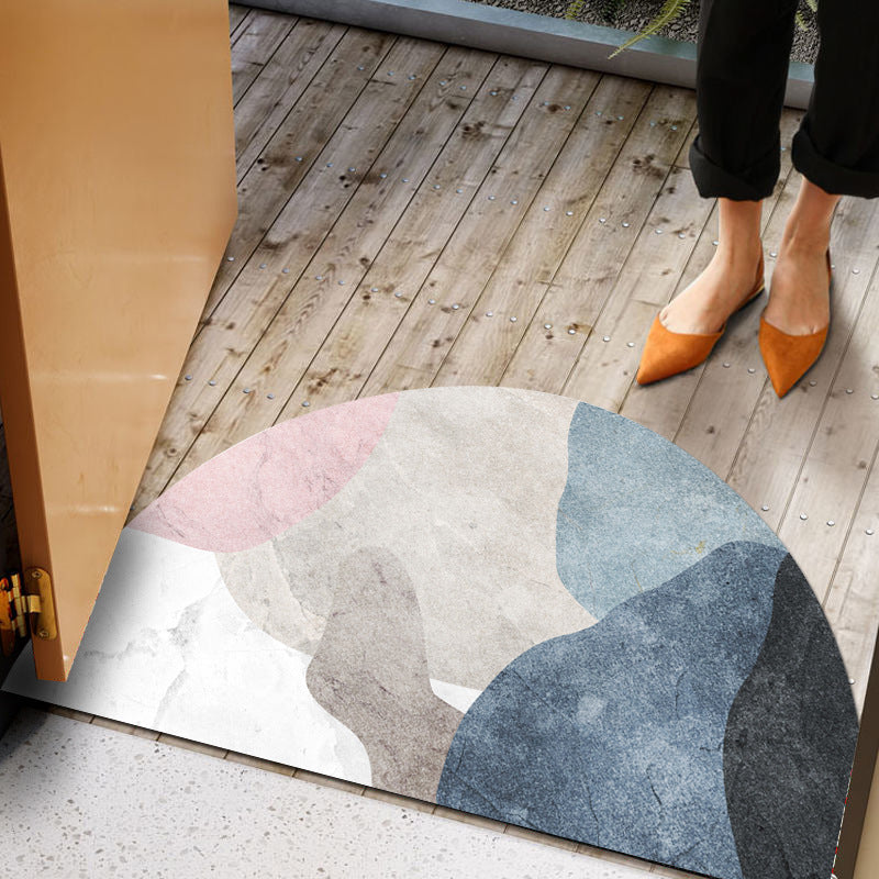 Geometric Patterned Half-Round Area Mat