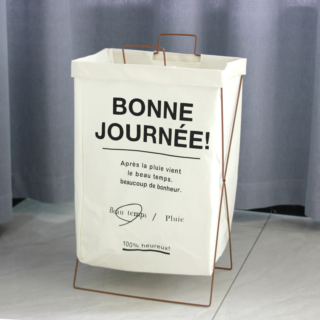 Decorative laundry basket with inspiring quotes Kalsten