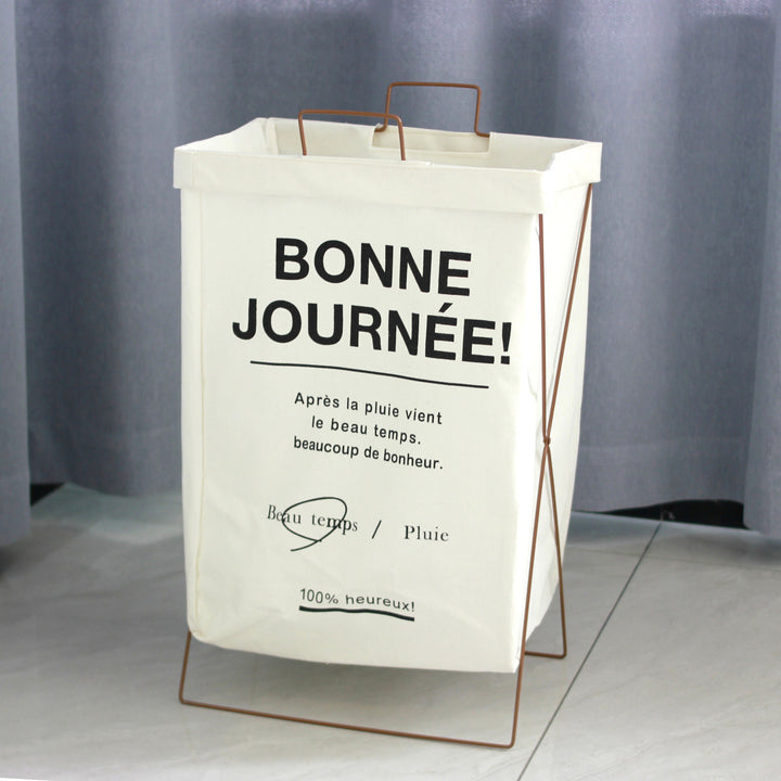 Decorative laundry basket with inspiring quotes Kalsten