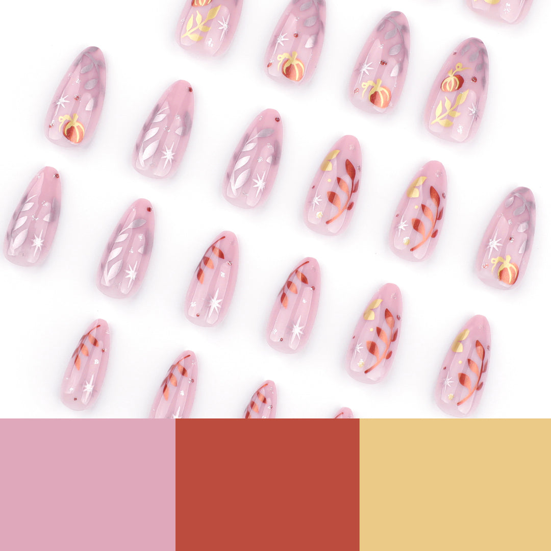 Artistic acrylic nails with elegant floral design Kalsten