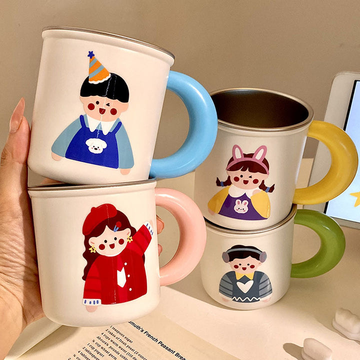 Stainless Steel Coffee Mug with Cheerful Children's Design Kalsten