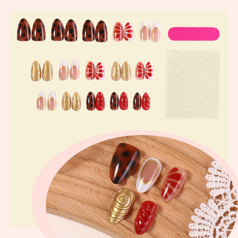 Decorative Press-On Nail Art Set with Unique Seasonal Designs kalsten