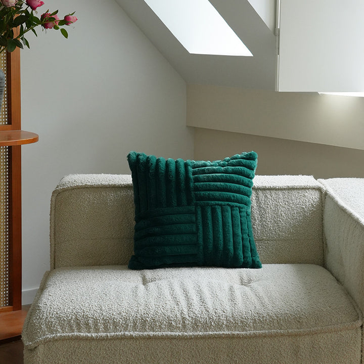 Textured Plush Decorative Cushion