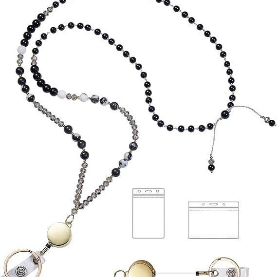 Beaded Eyewear Lanyard with Retractable Clip Kalsten