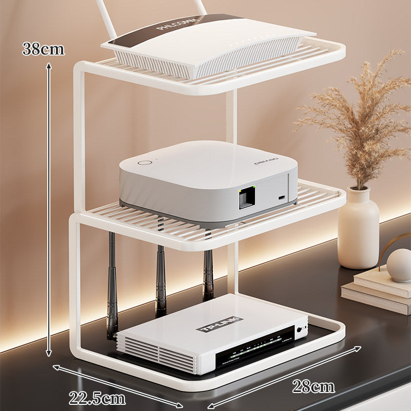 Ventilated Desktop Router and Modem Stand Organizer
