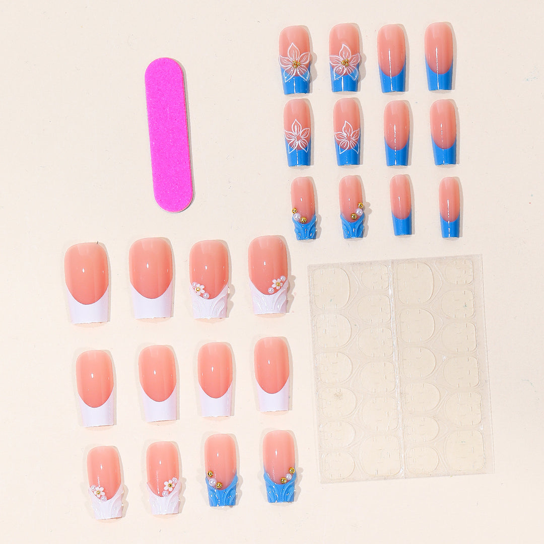 Elegant Floral Acrylic Nail Set Kalsten