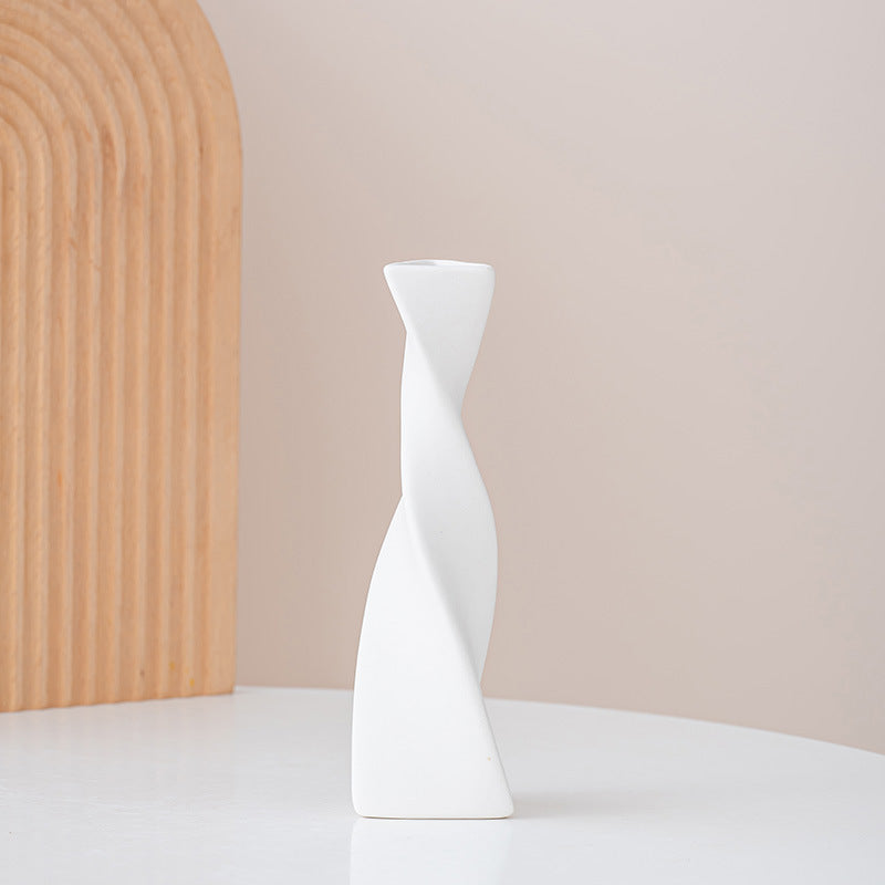 Modern Twisted Ceramic Flower Vase