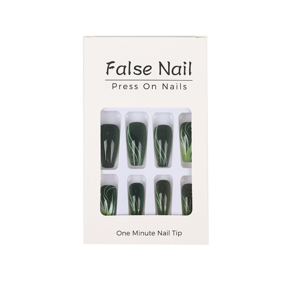 Creative nail art with green design Kalsten