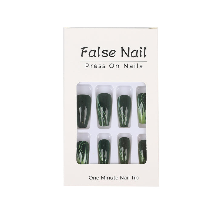 Creative nail art with green design Kalsten