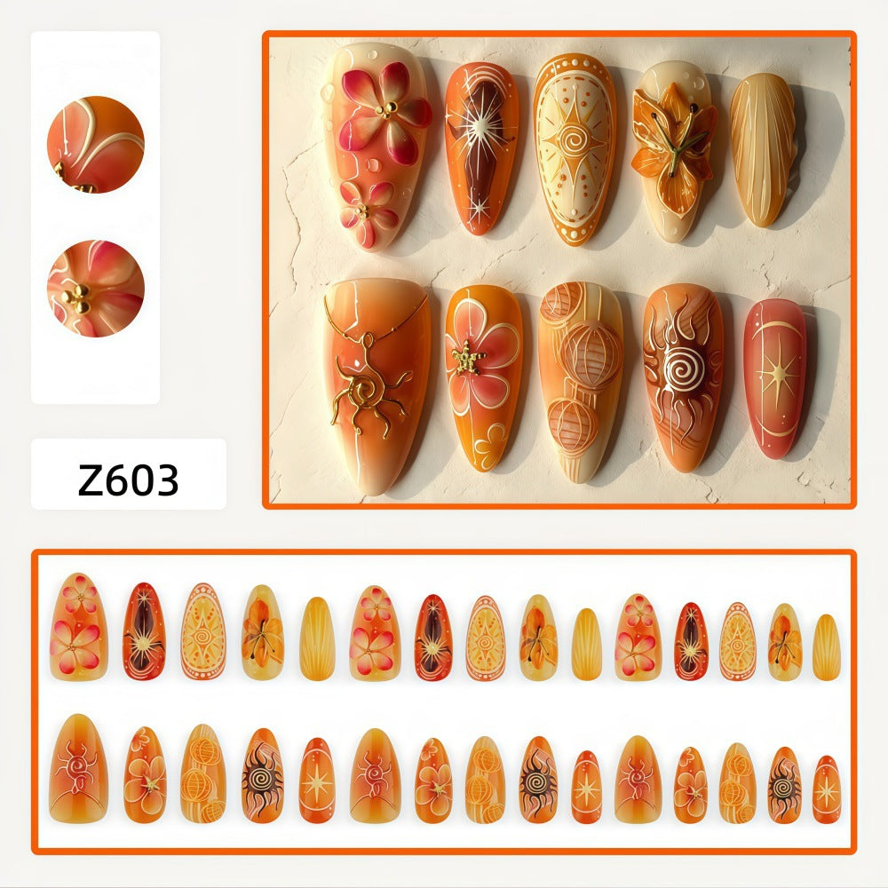 Artificial Nails in Exquisite Floral and Geometric Design Kalsten