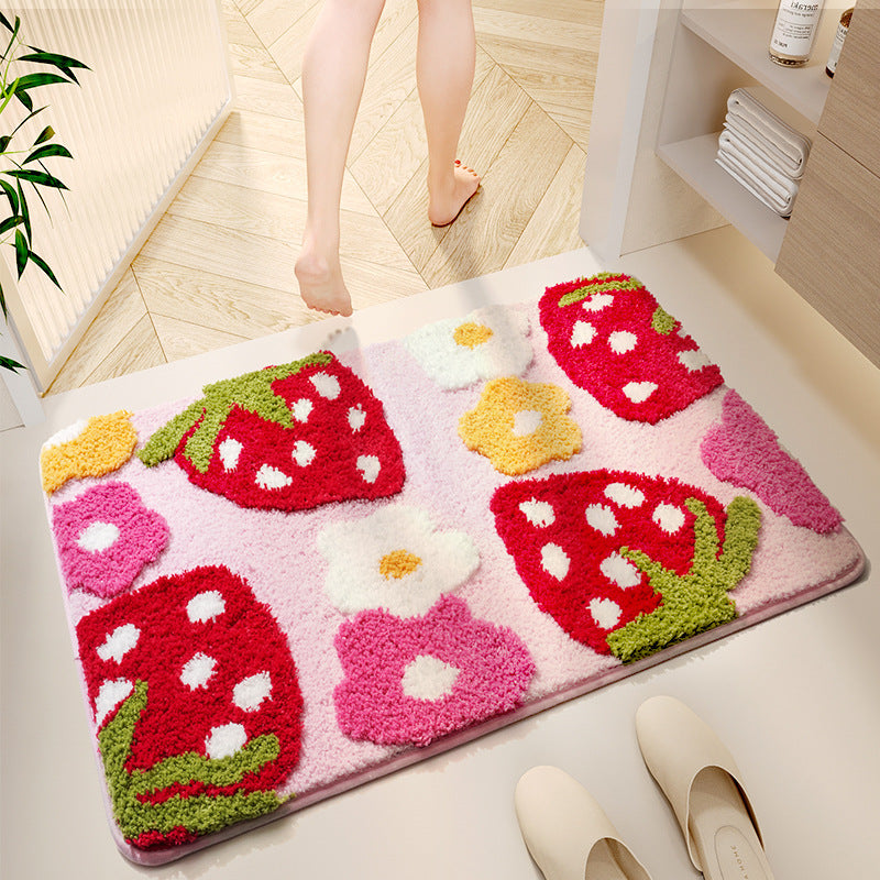 Cute Strawberry Pattern Bath Mat Kalsten