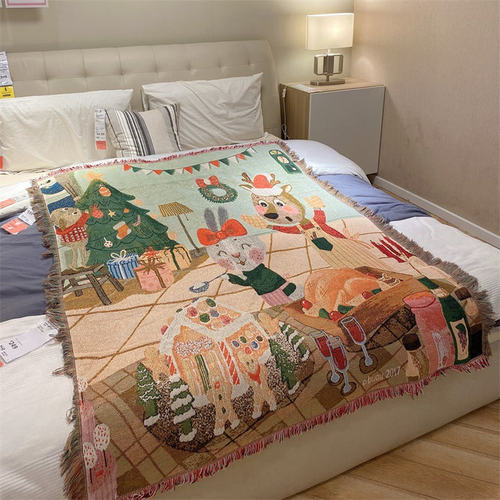 Festive Holiday Themed Cozy Blanket
