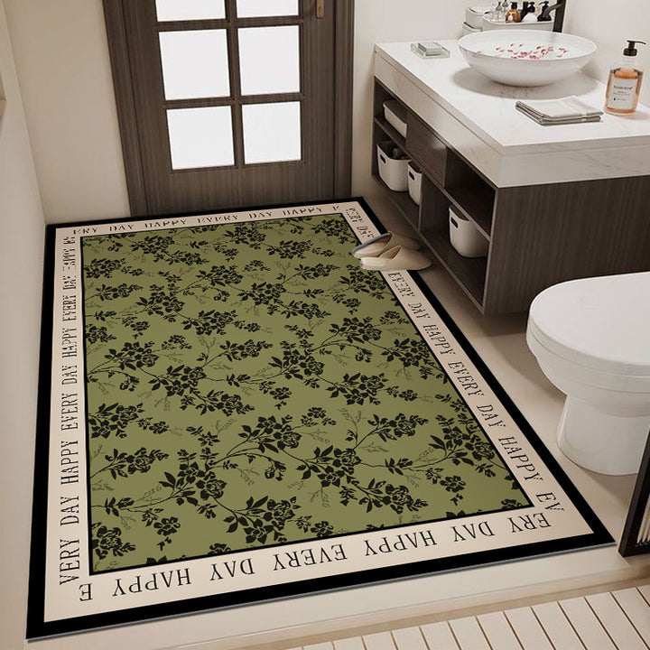 Floral Design Bathroom Mat