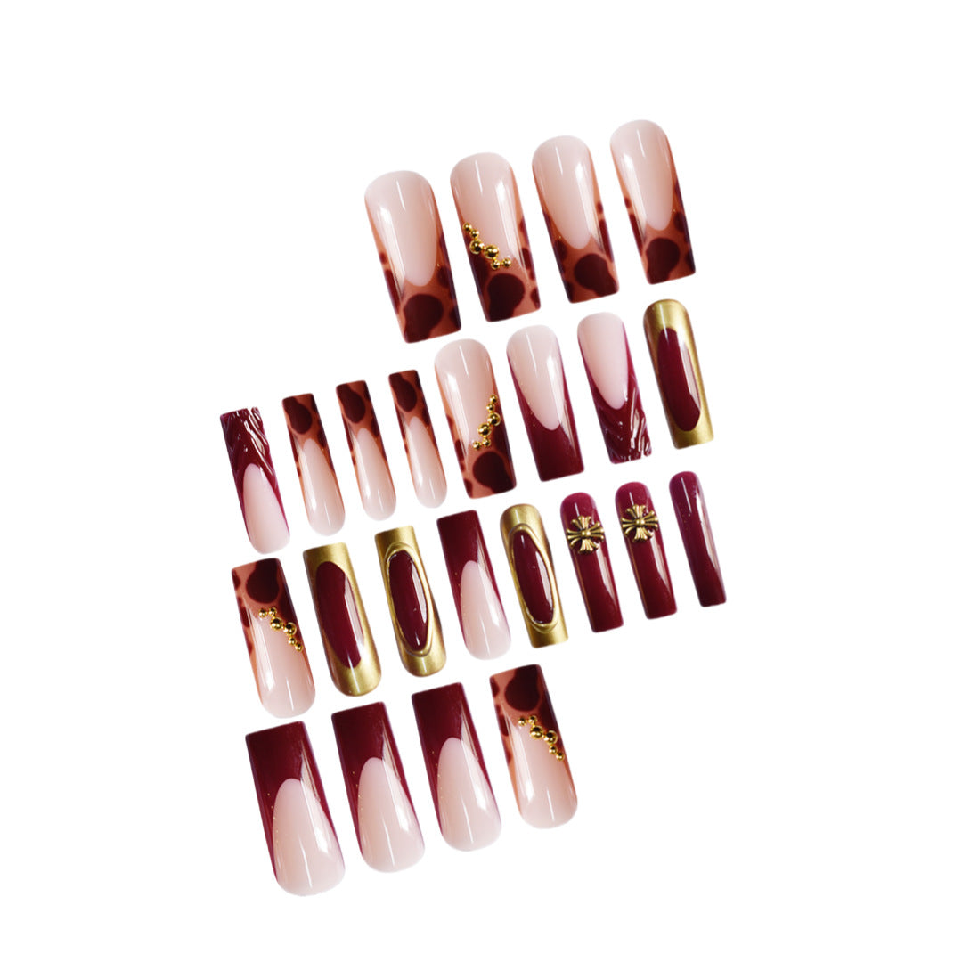 Artistic Long Press-On Nails with Elegant Accents Kalsten
