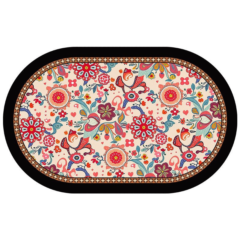 Floral Pattern Decorative Area Mat