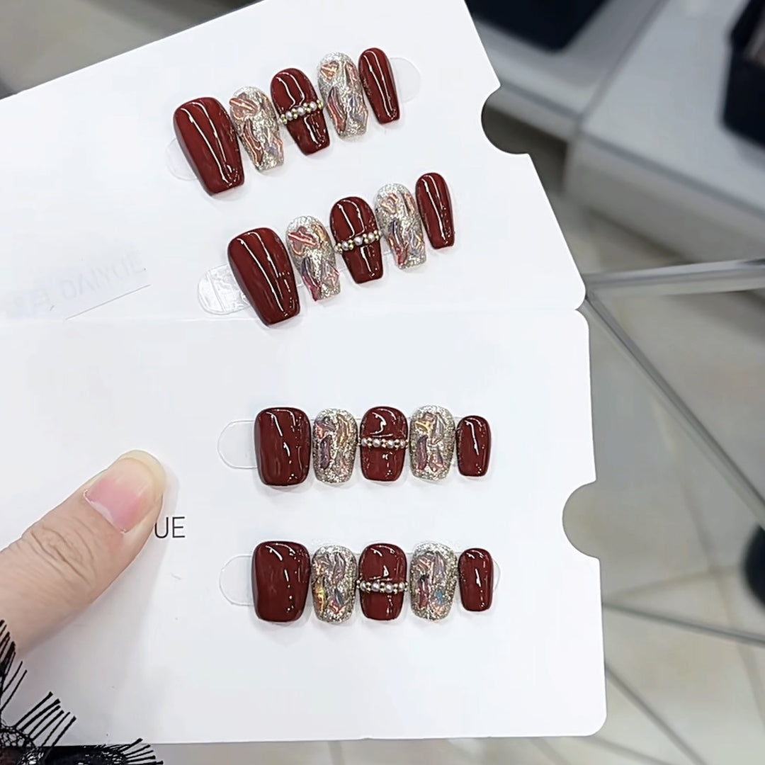 Elegant Decorative Press-On Nail Set Kalsten 1787295993