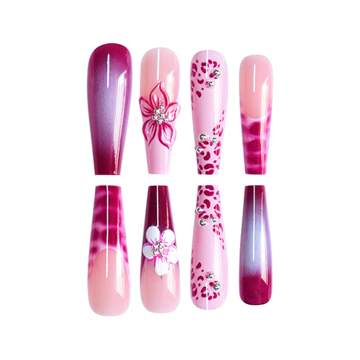 Floral Decorative Press-On Nail Art Kalsten