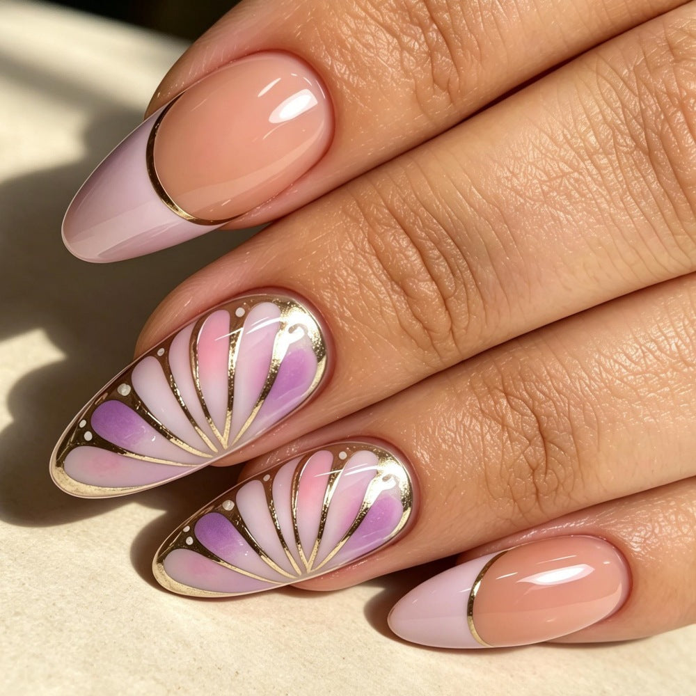 Artificial nail set with elegant geometric design Kalsten