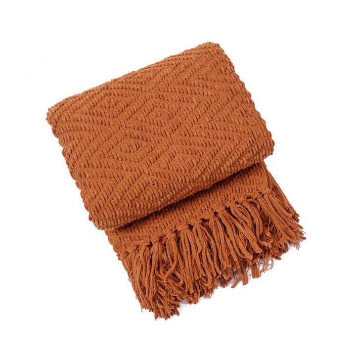 Handwoven Textured Throw Blanket Kalsten