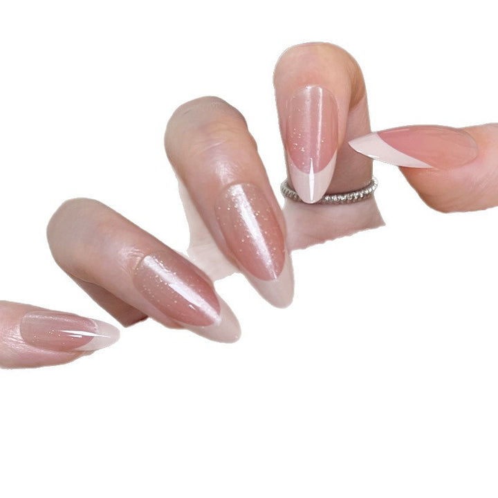 Elegant Stiletto Press-On Nails with Glitter Tip Finish Kalsten