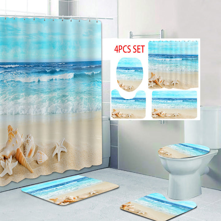 Beach-Themed Shower Curtain Kalsten