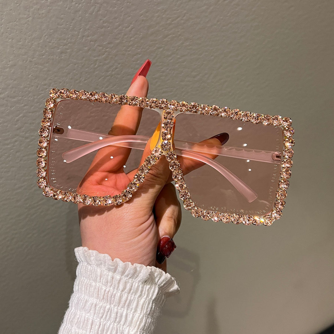Women's Oversized Sunglasses with Sparkling Rhinestone Frame Kalsten
